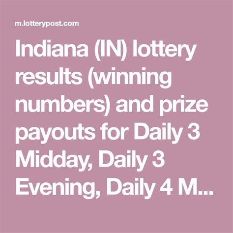 midday daily 3 results|daily 3 winning numbers indiana.
